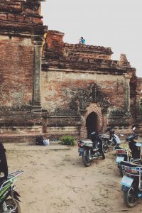 Small entrance of sunrise pagoda in Bagan Myanmar